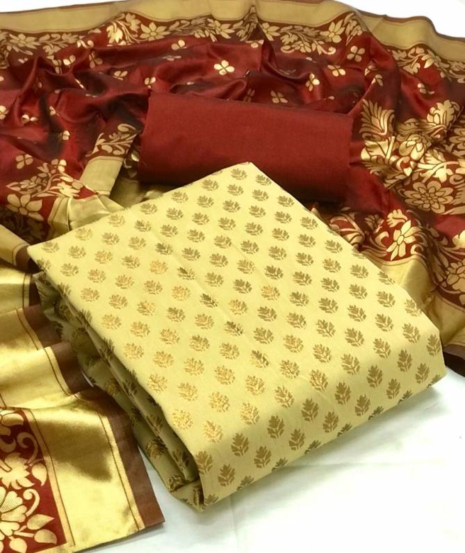Banarasi Silk 51 Festive Wear Designer Silk Fancy Dress Material Collection